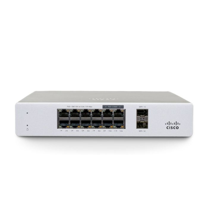 CISCO Meraki MS130-12X Cloud Managed Switch - 8x 1 GbE + 4x 2.5 GbE, PoE +  (240 W), 2x SFP+, Compact